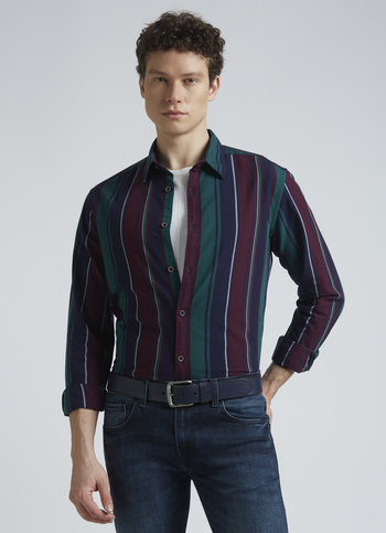 Navy Stripes Full Sleeve Shirt