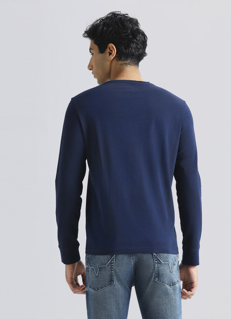 Navy Graphic Print Full Sleeve T-shirt, , large image number 2