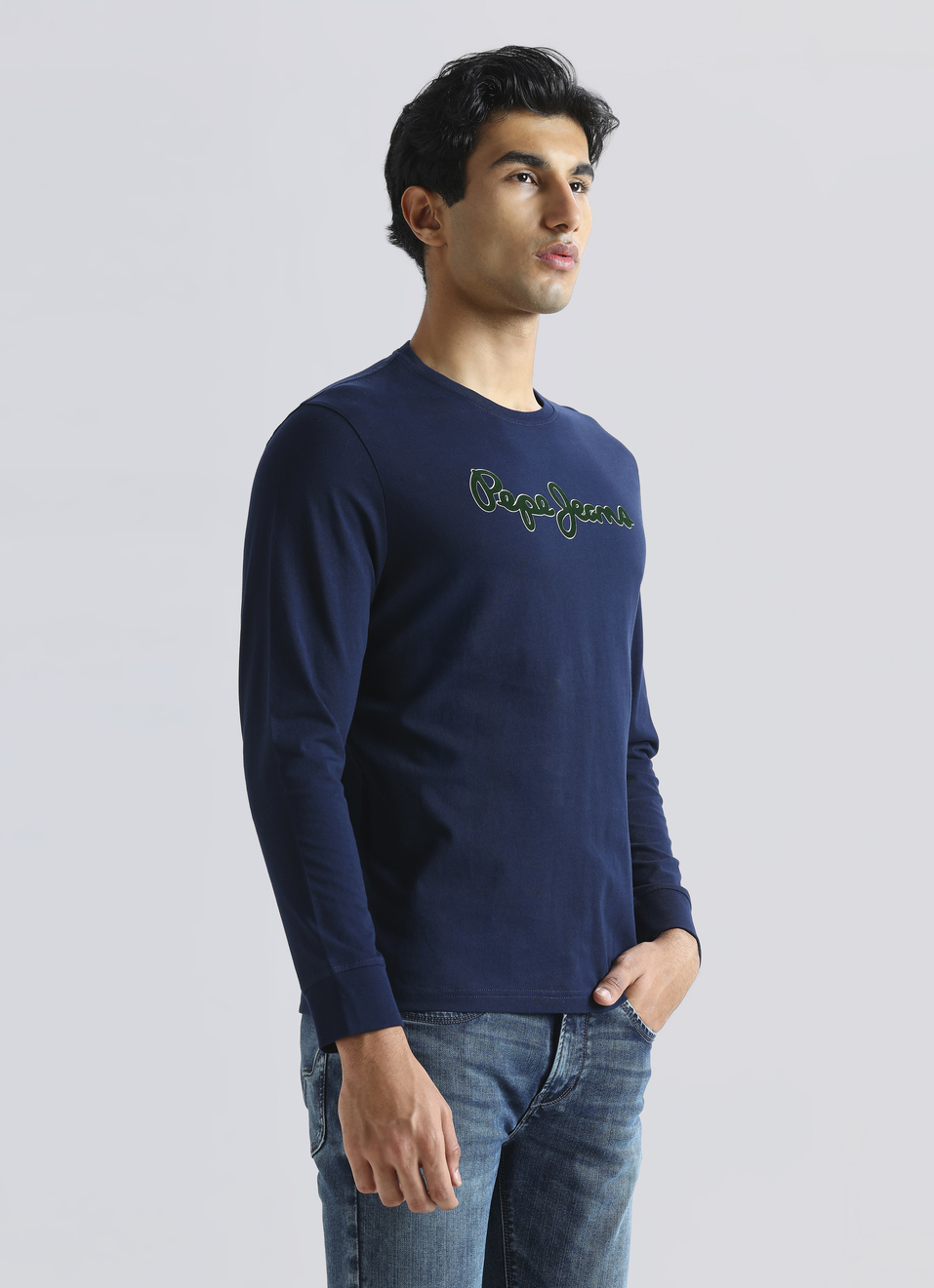 Navy Graphic Print Full Sleeve T-shirt, , large image number 3