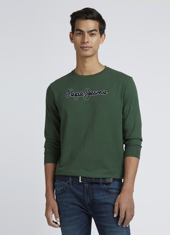 Green Graphic Print Full Sleeve T-shirt