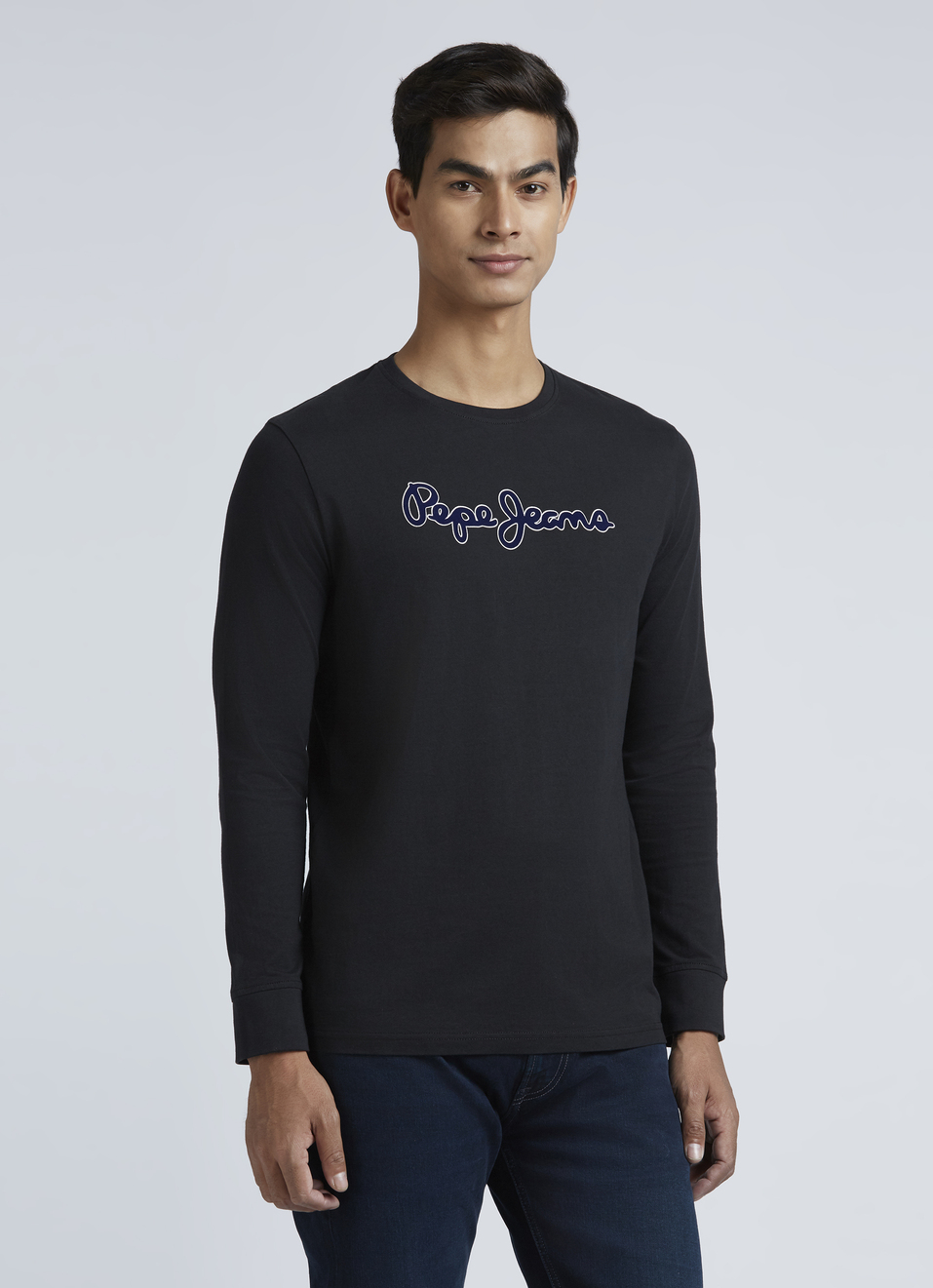 Black Graphic Print Full Sleeve T-shirt, , large image number 2