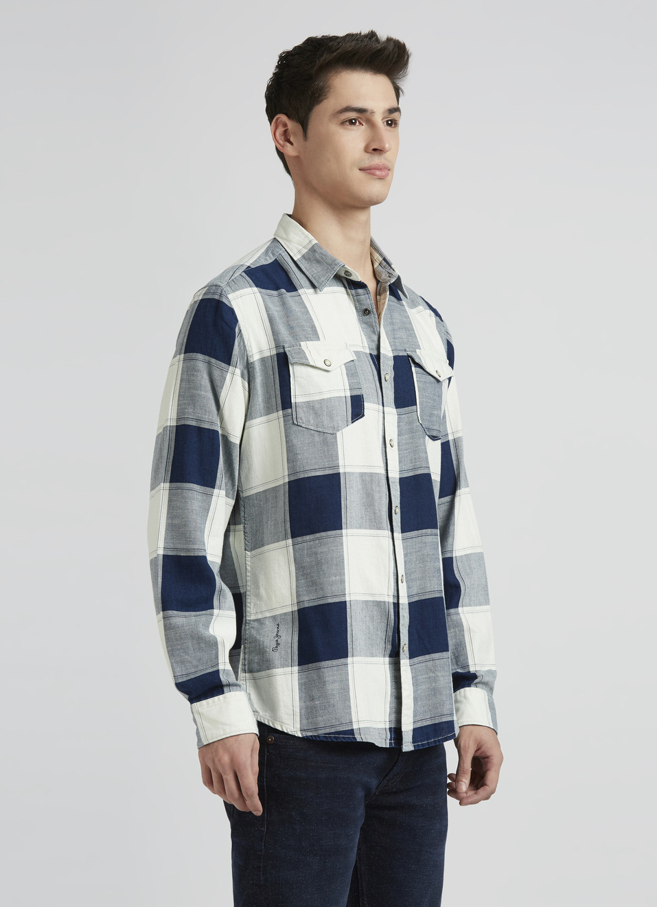 Blue Checks Full Sleeve Shirt, , large image number 3