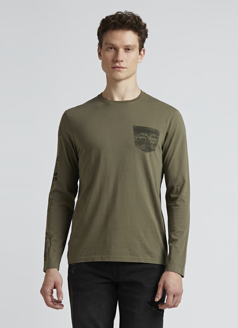 Green Graphic Print Full Sleeve T-shirt, , large image number 1
