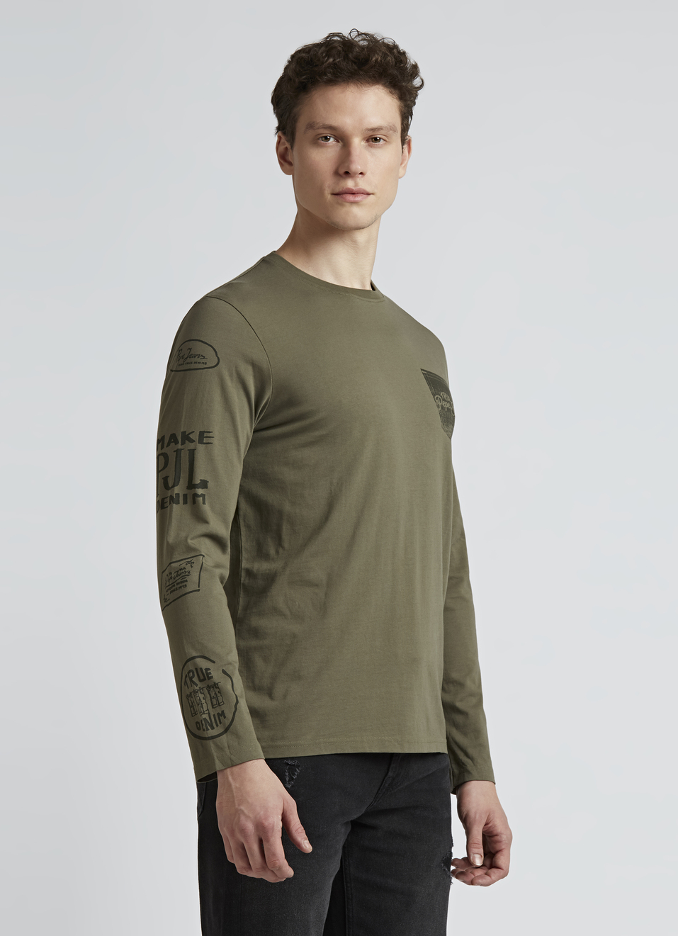 Green Graphic Print Full Sleeve T-shirt, , large image number 3