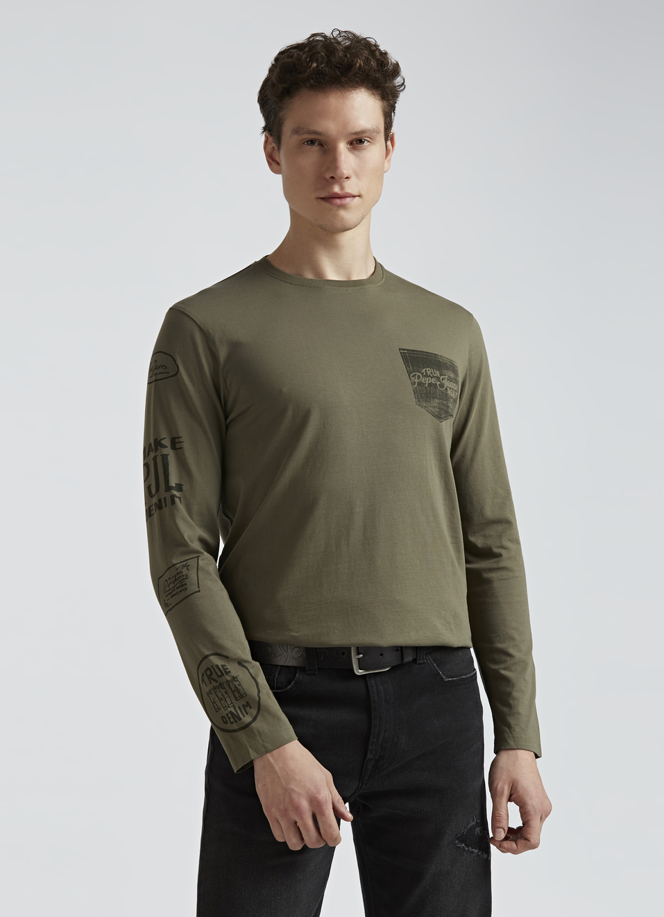 Green Graphic Print Full Sleeve T-shirt, , large image number 0