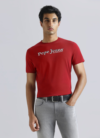 Red Graphic Print Short Sleeve T-shirt