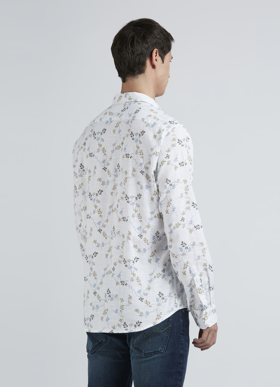 Grey Floral Full Sleeve Shirt, , large image number 2