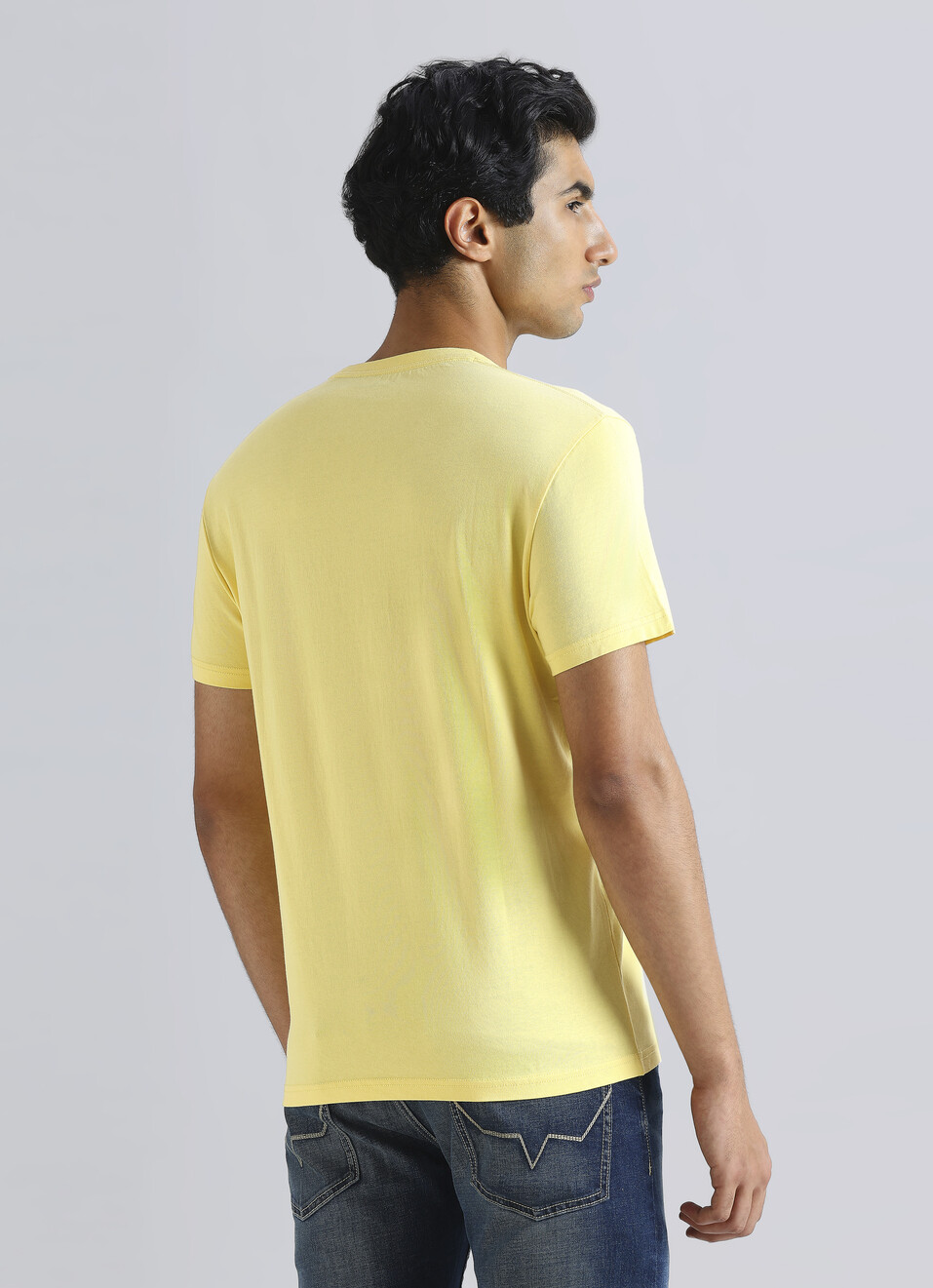 Yellow Graphic Print Short Sleeve T-shirt, , large image number 2