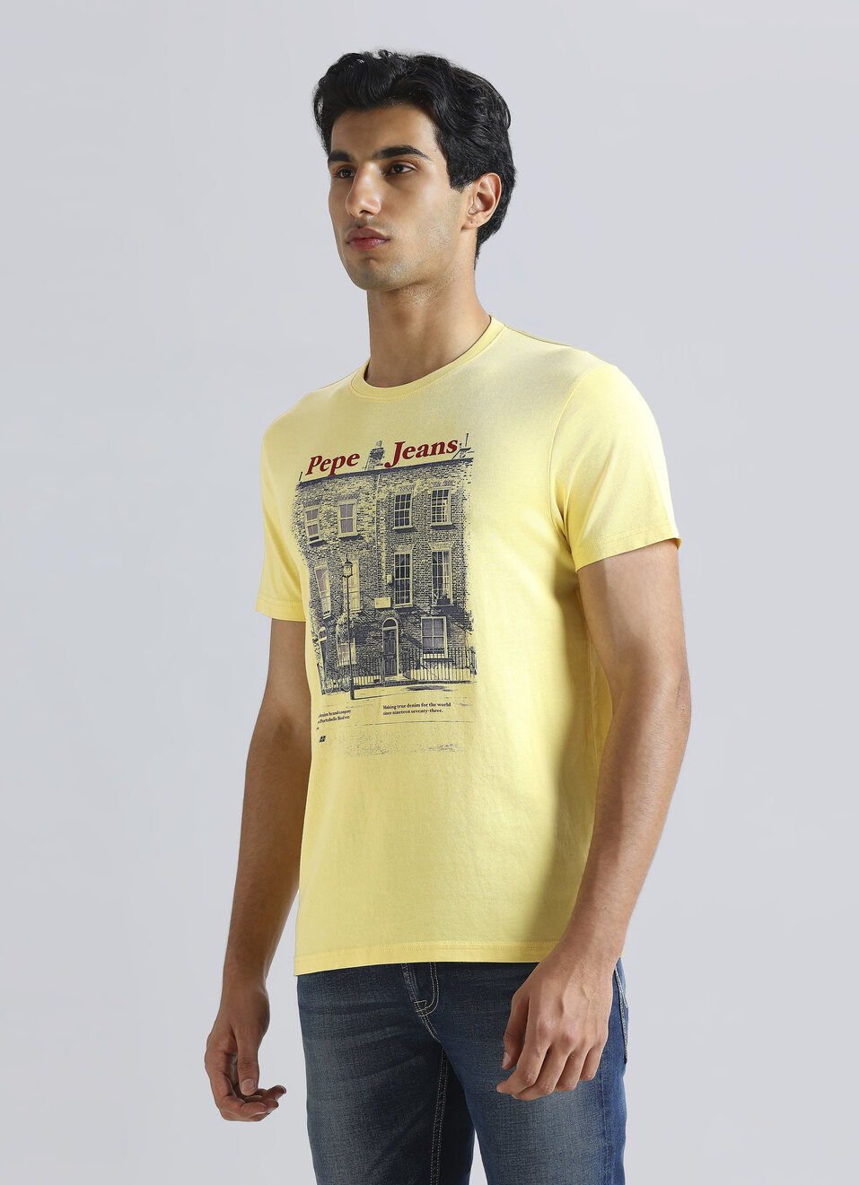 Yellow Graphic Print Short Sleeve T-shirt, , large image number 3