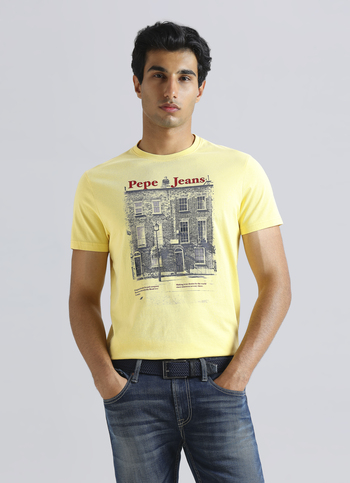 Yellow Graphic Print Short Sleeve T-shirt