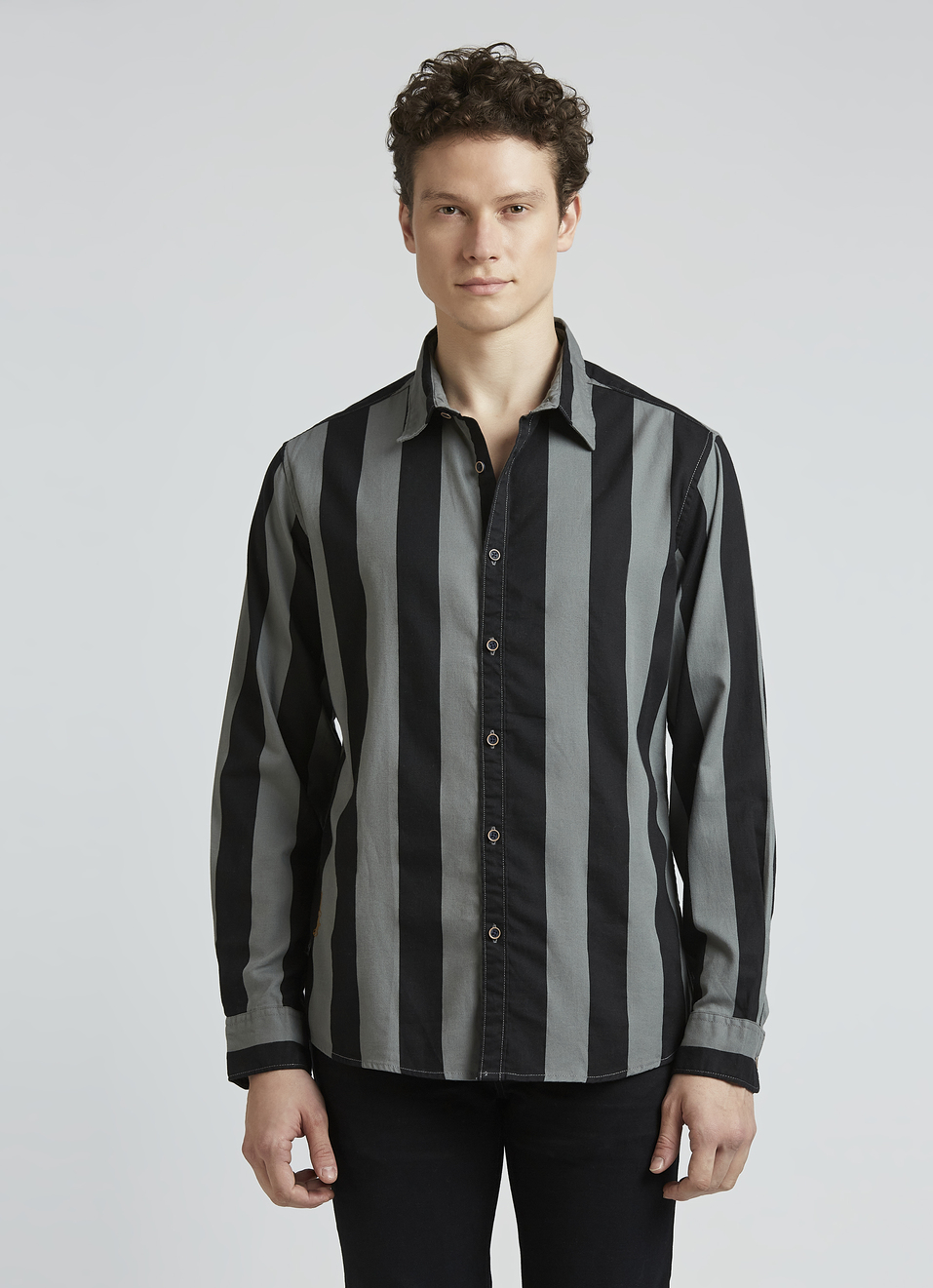 Black Stripes Full Sleeve Shirt, , large image number 1