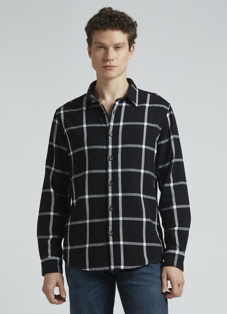 Black Checks Full Sleeve Shirt, , large image number 1