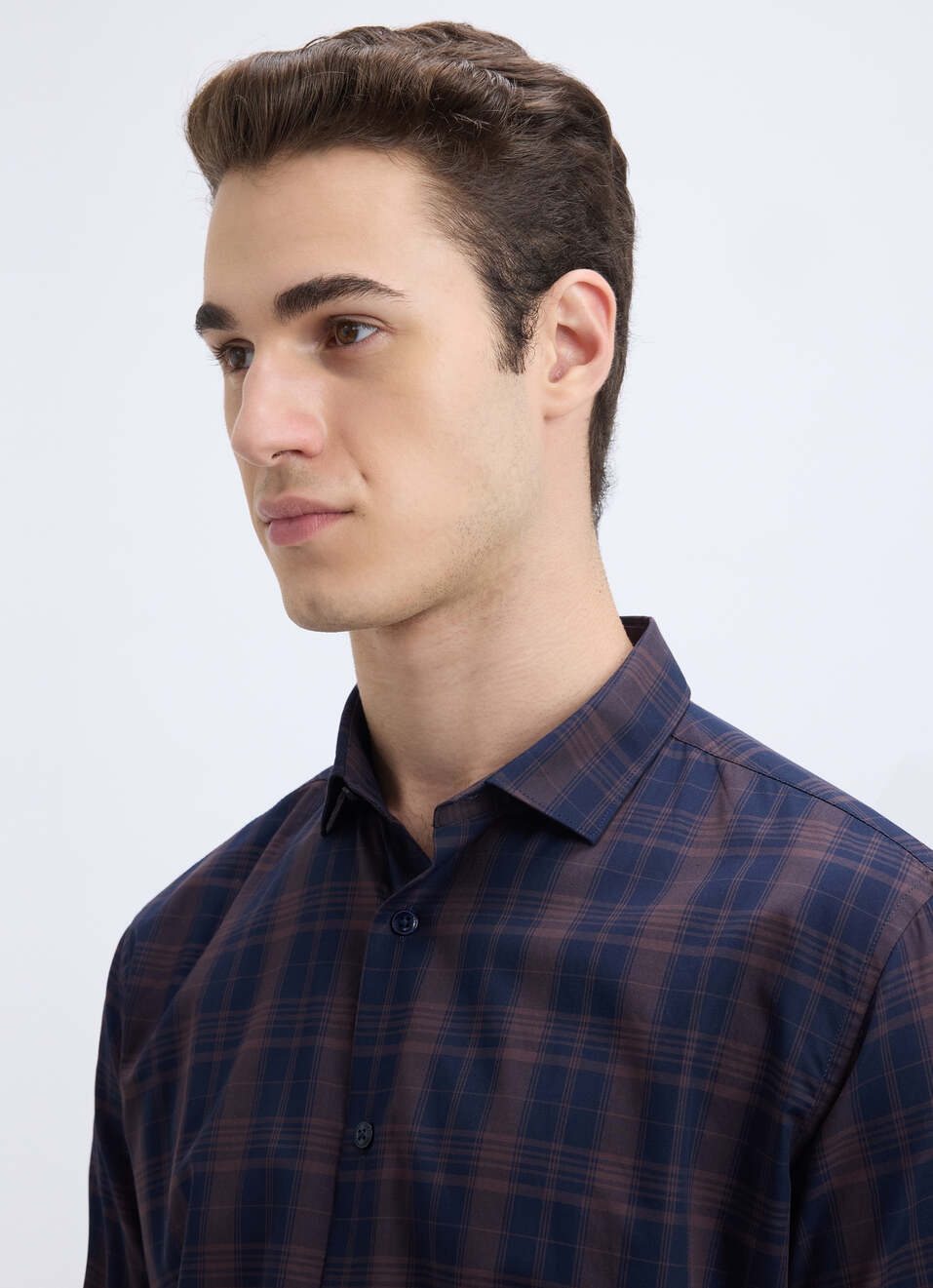 Men Peach Check Full Sleeve Shirt, , large image number 4