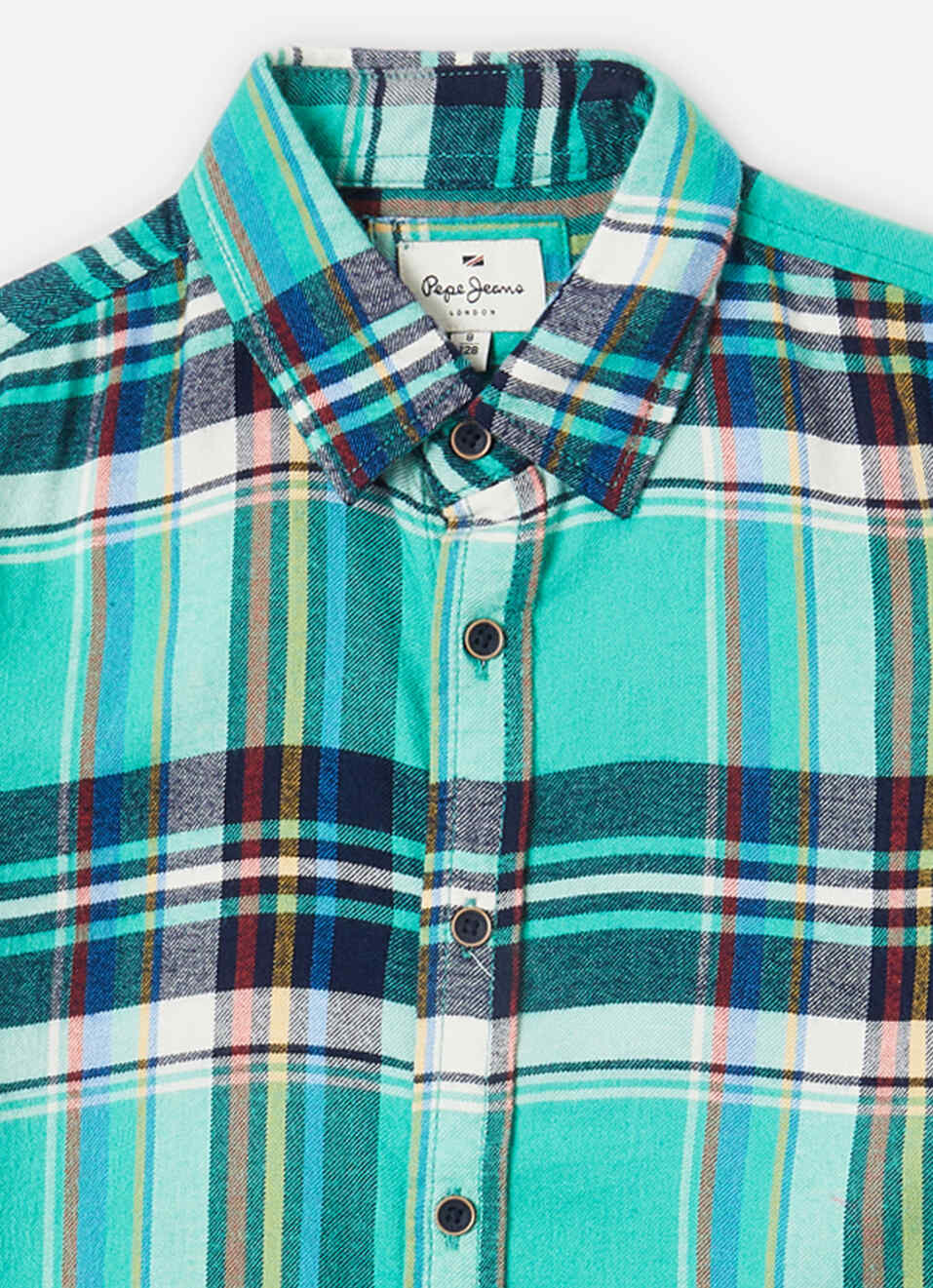 Boys Green Check Full Sleeve Shirt, , large image number 2