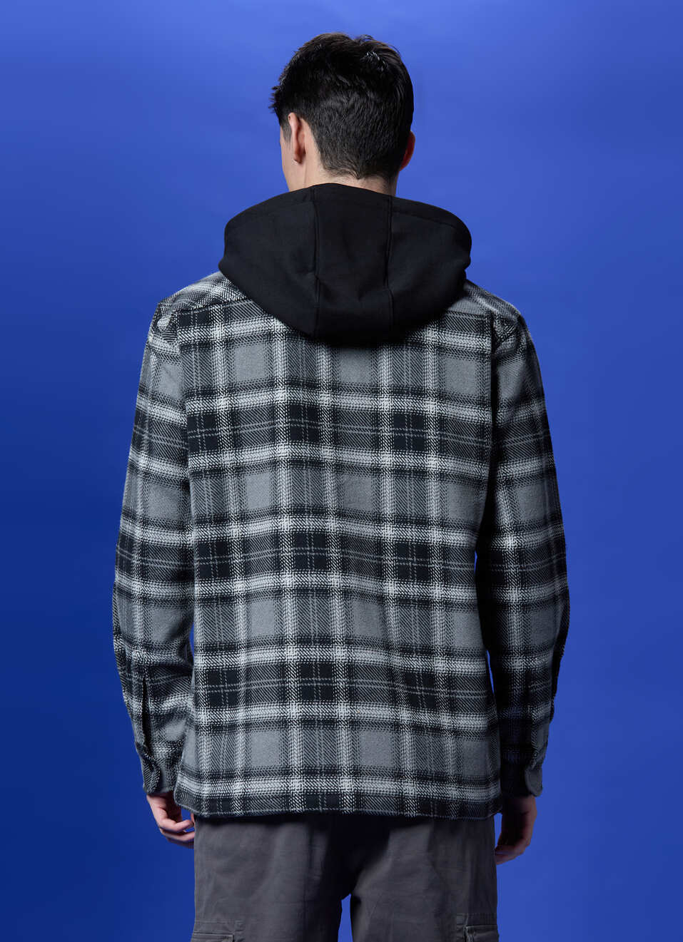 Black Check Full Sleeve Shacket, , large image number 2