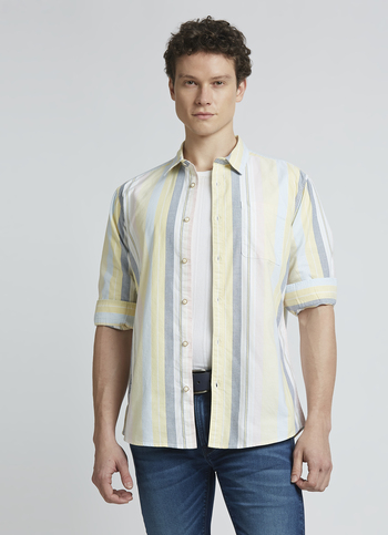 Yellow Stripes Full Sleeve Shirt