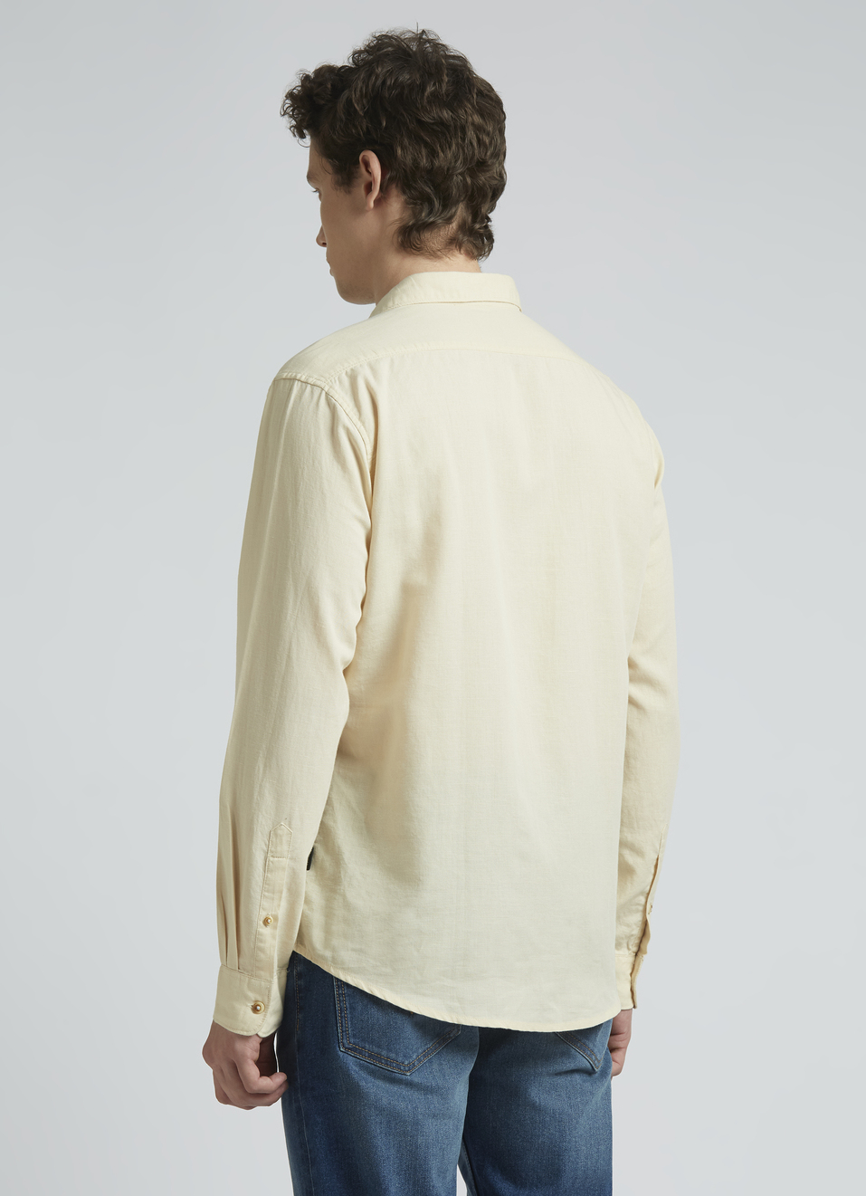 Beige Half Placket Full Sleeve Shirt, , large image number 2