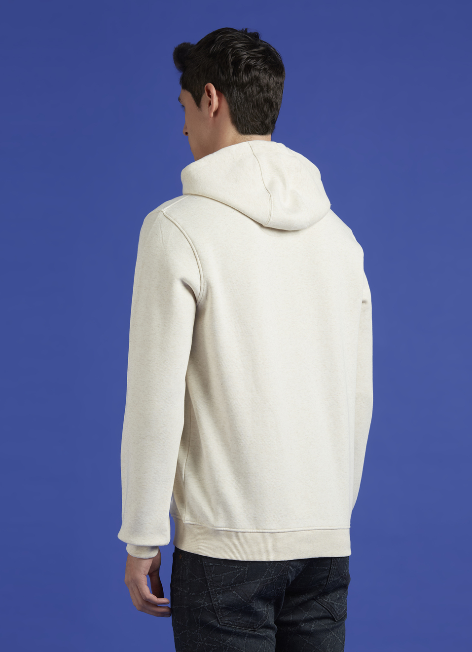 Ecru Full Sleeve Hooded Sweatshirt, , large image number 2