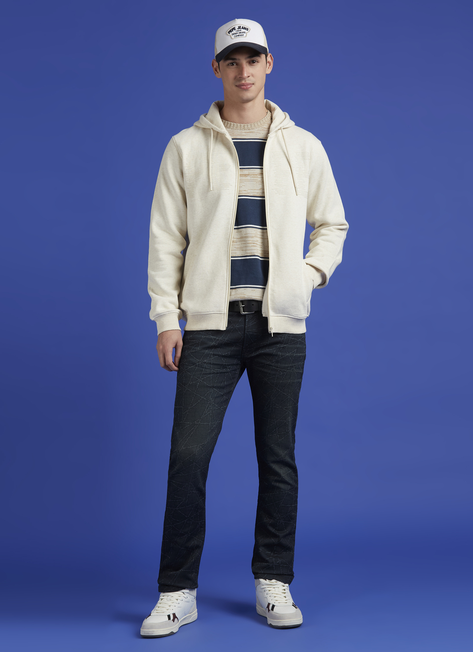 Ecru Full Sleeve Hooded Sweatshirt, , large image number 5