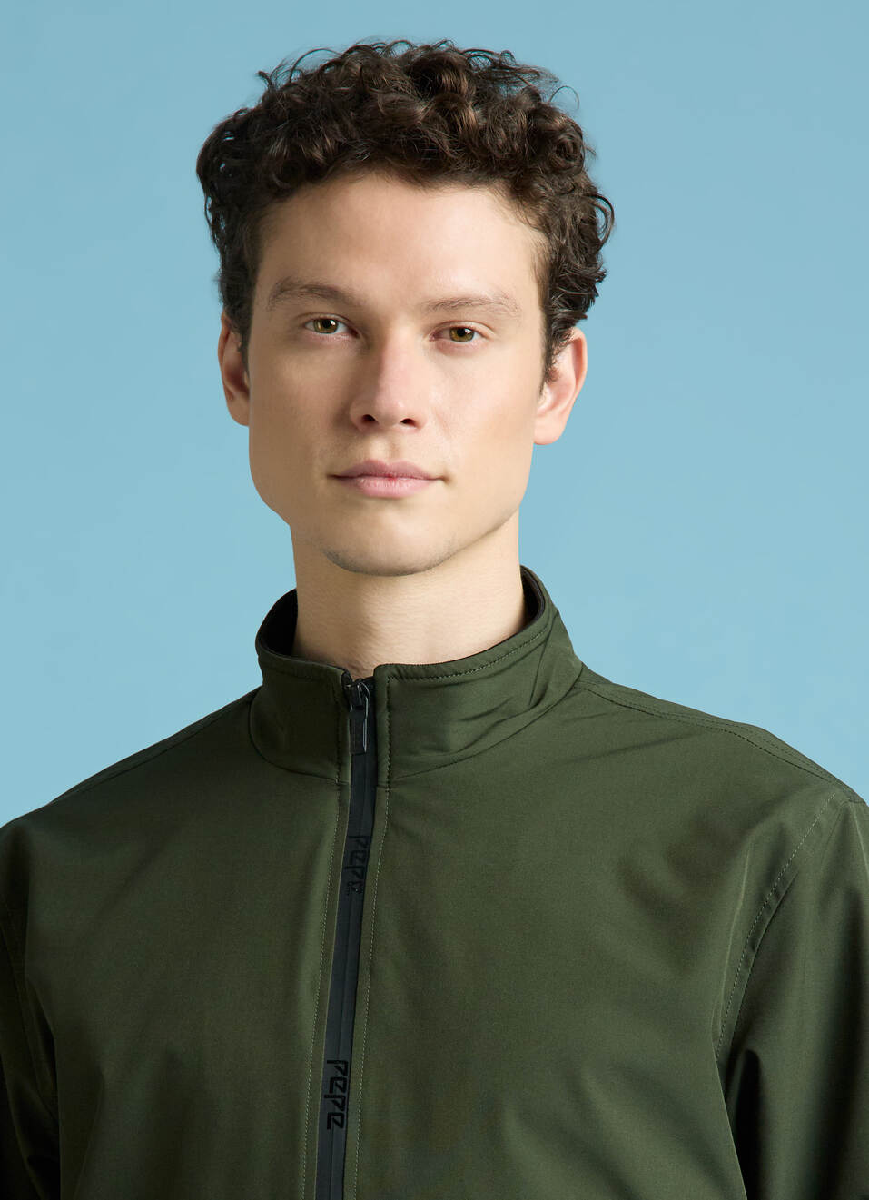 Olive High Neck Full Sleeve Lightweight Jacket, , large image number 4