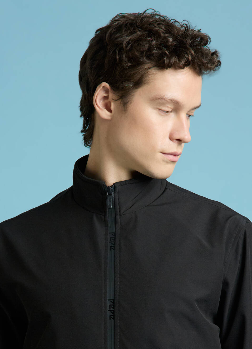 Black High Neck Full Sleeve Lightweight Jacket, , large image number 4