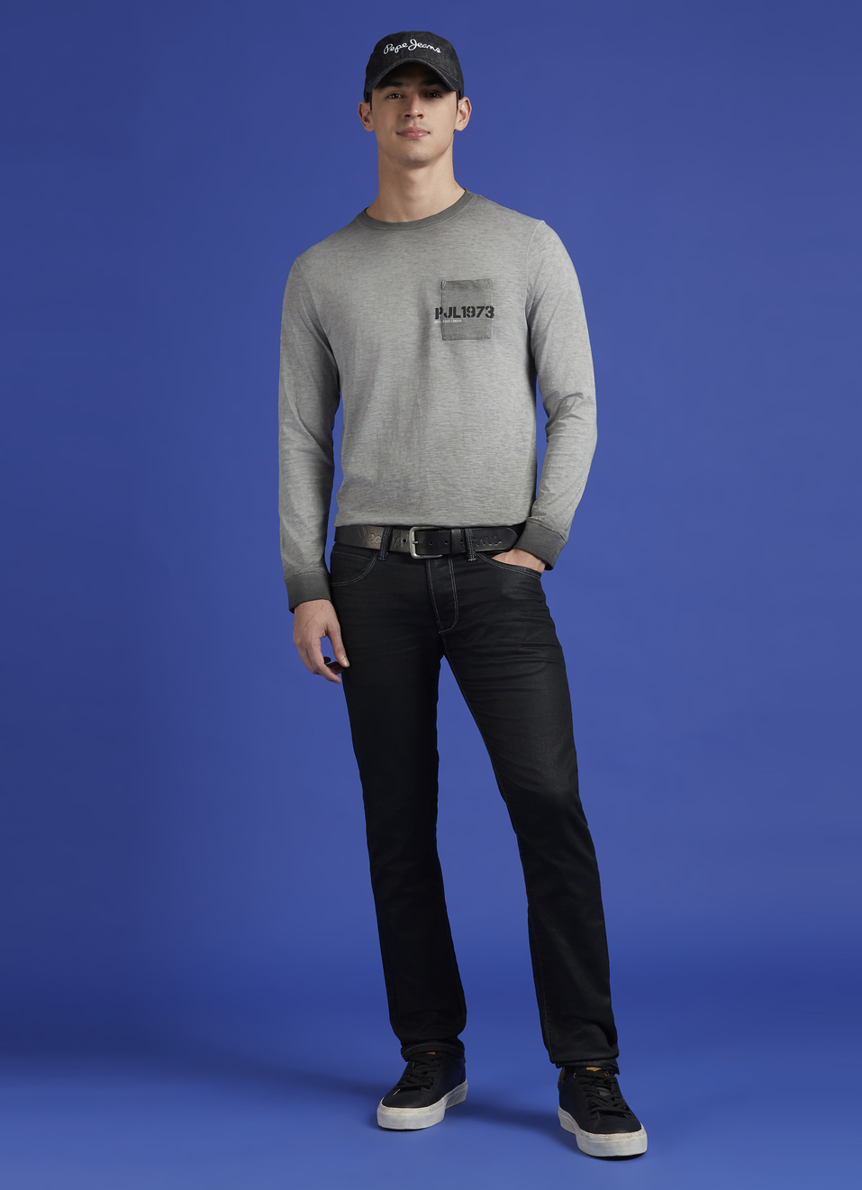 Grey Graphic Back Print Full Sleeve T-shirt, , large image number 5