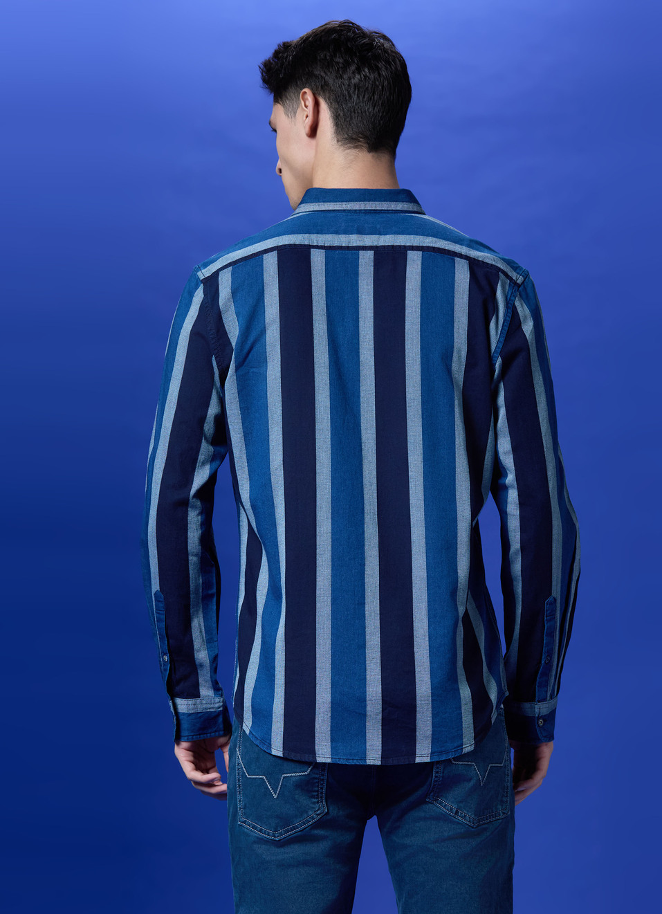 Blue Stripes Full Sleeve Shirt, , large image number 2