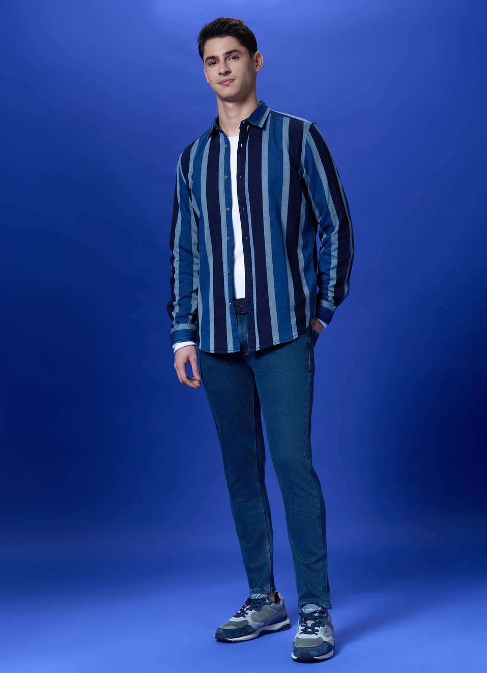 Blue Stripes Full Sleeve Shirt, , large image number 5