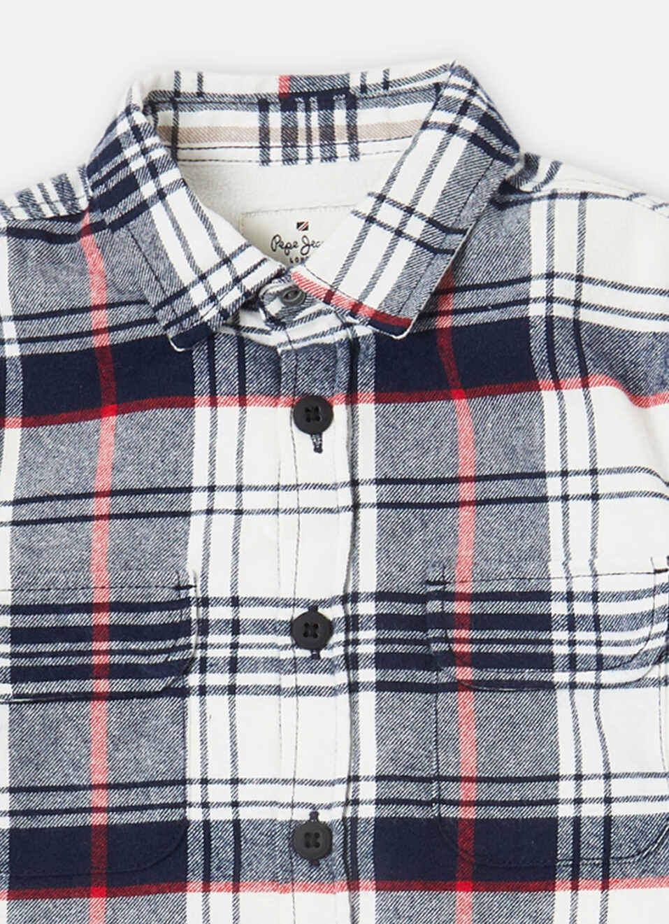 Boys Navy Check Full Sleeve Shirt, , large image number 2