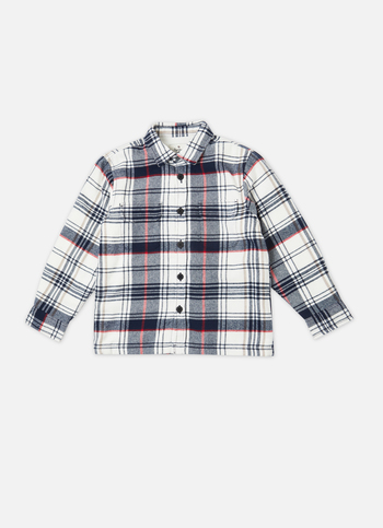 Boys Navy Check Full Sleeve Shirt