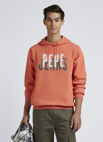 Orange Graphic Print Full Sleeve Sweatshirt