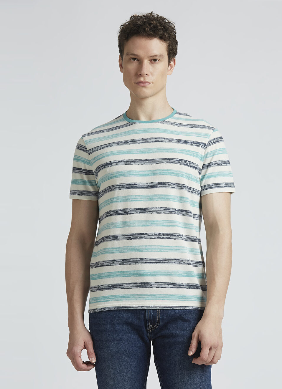 Burgundy Stripes Short Sleeve T-shirt, , large image number 1