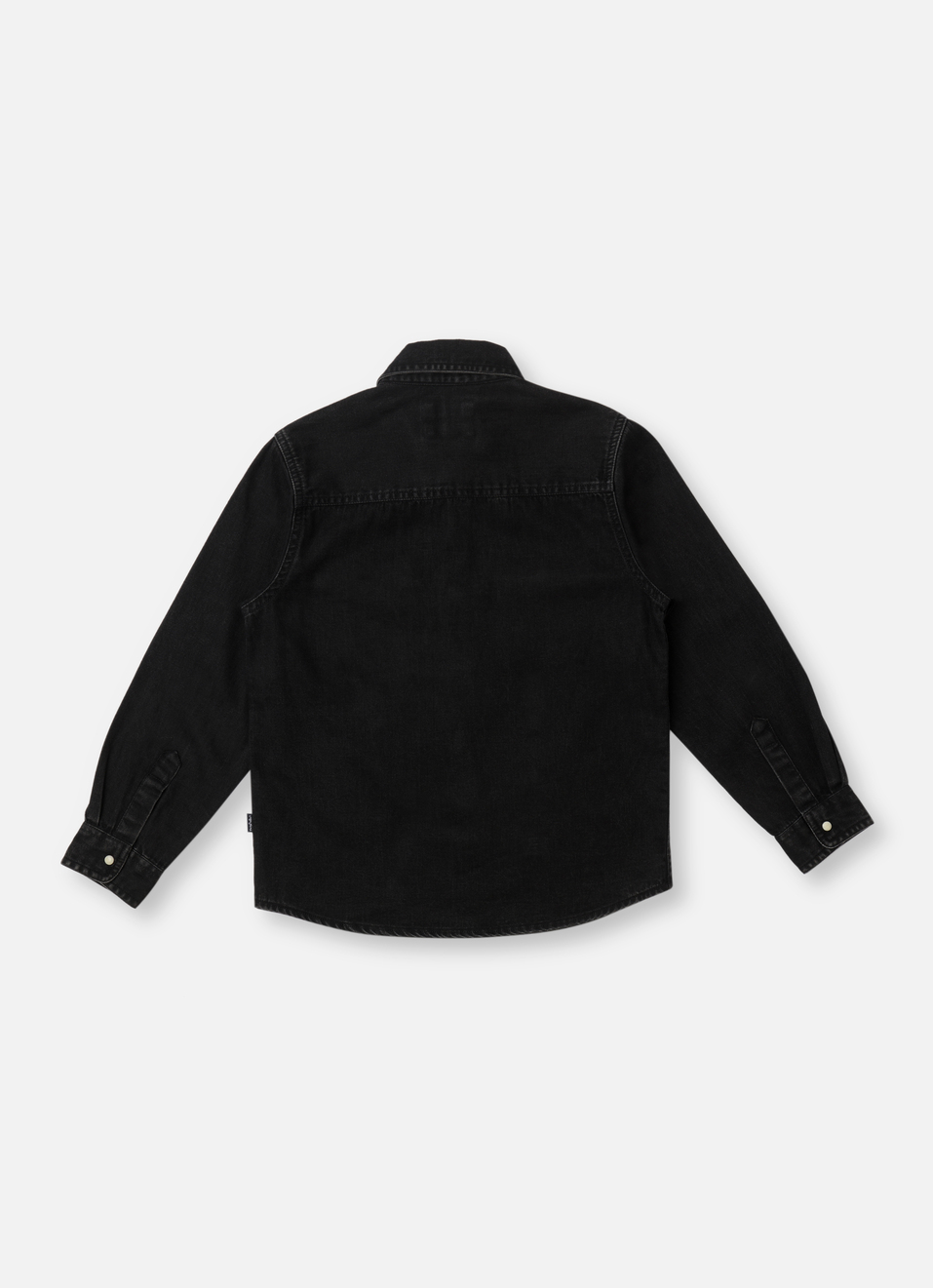 Boys Black Full Sleeve Denim Shirt, , large image number 1