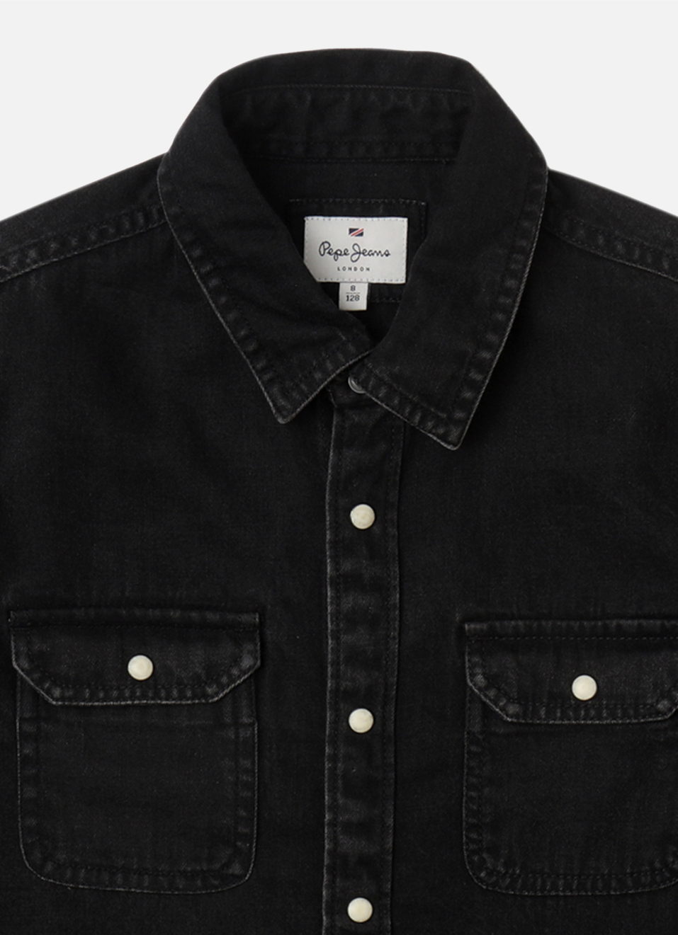 Boys Black Full Sleeve Denim Shirt, , large image number 2
