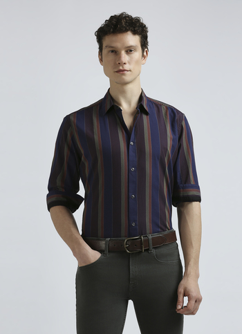 Navy Stripes Full Sleeve Shirt