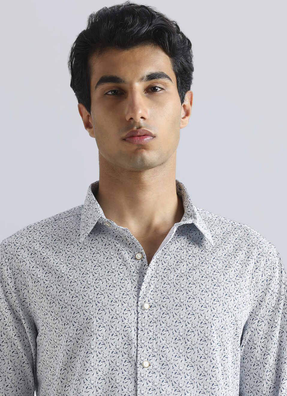 White Abstract Print Full Sleeve Shirt, , large image number 4