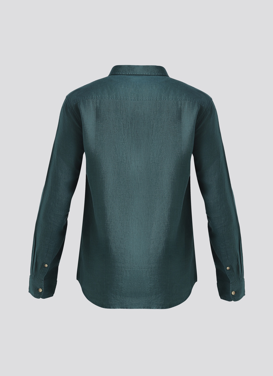 Men Dark Green Pure Linen Full Sleeve Shirt, , large image number 7