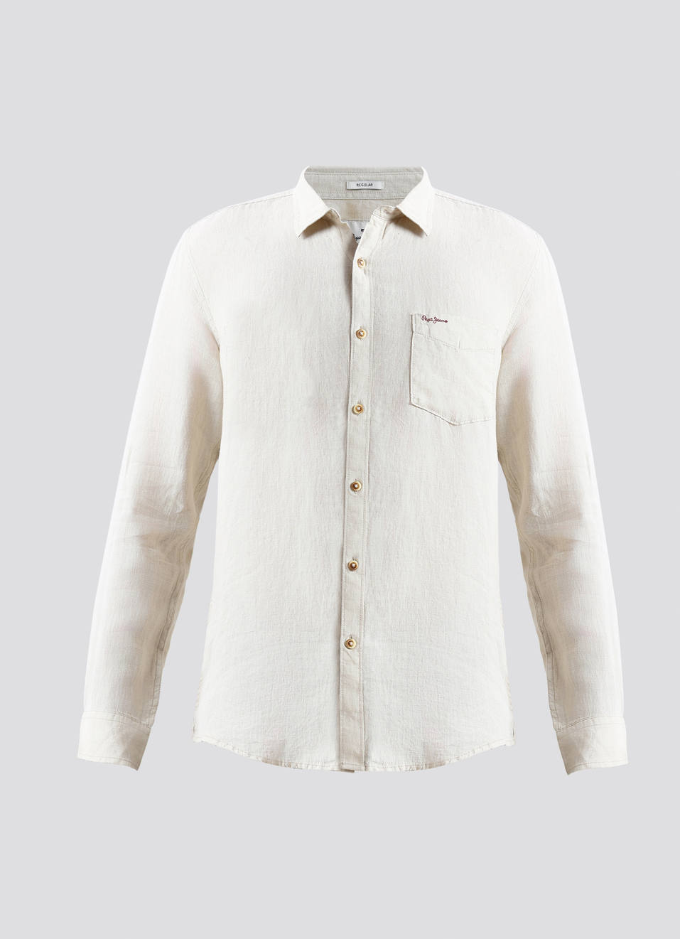 Men Beige Pure Linen Full Sleeve Shirt, , large image number 6