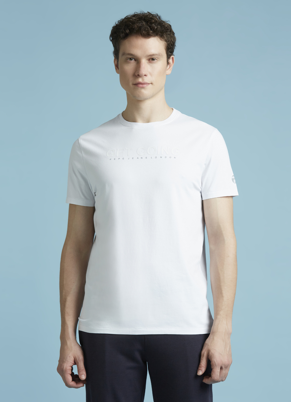 Men White Crew Neck Stretchable T-shirt, , large image number 1