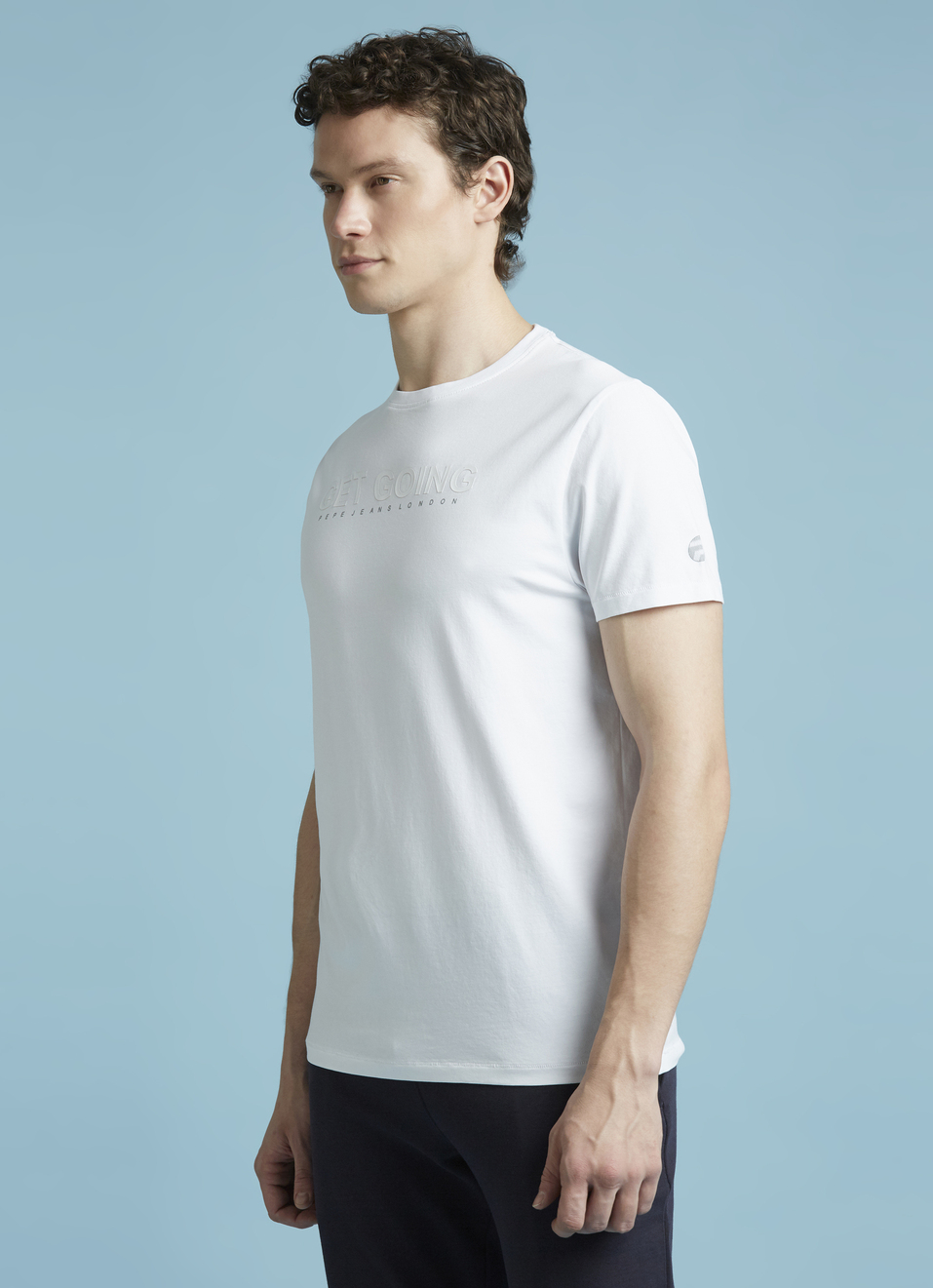 Men White Crew Neck Stretchable T-shirt, , large image number 3