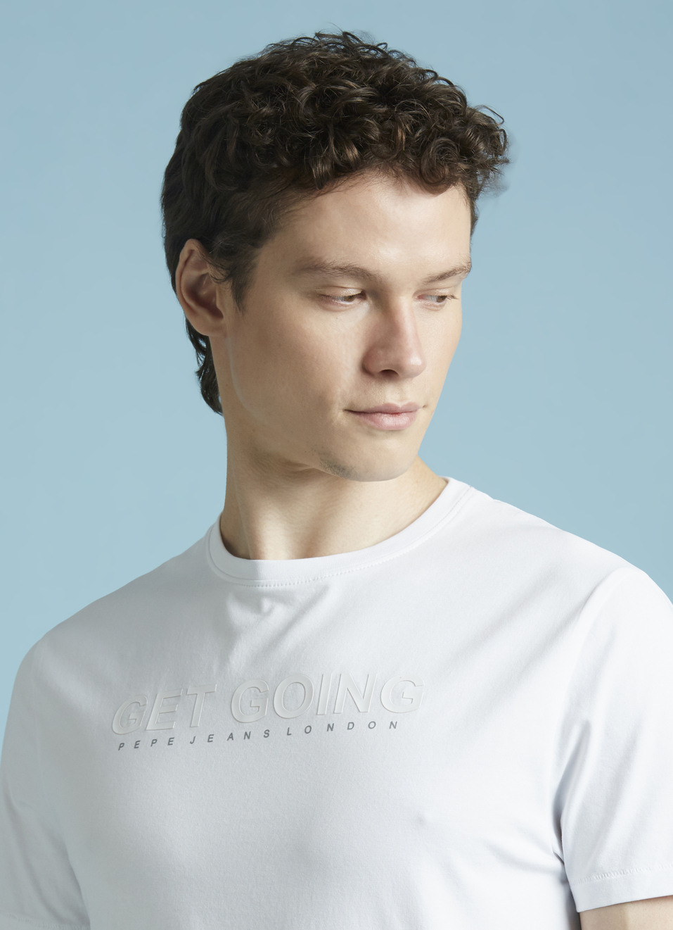 Men White Crew Neck Stretchable T-shirt, , large image number 4