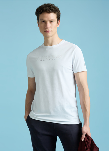 Men White Crew Neck Stretchable T-shirt