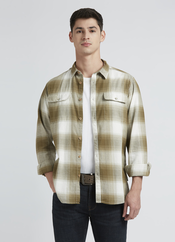 Olive Check Full Sleeve Shirt