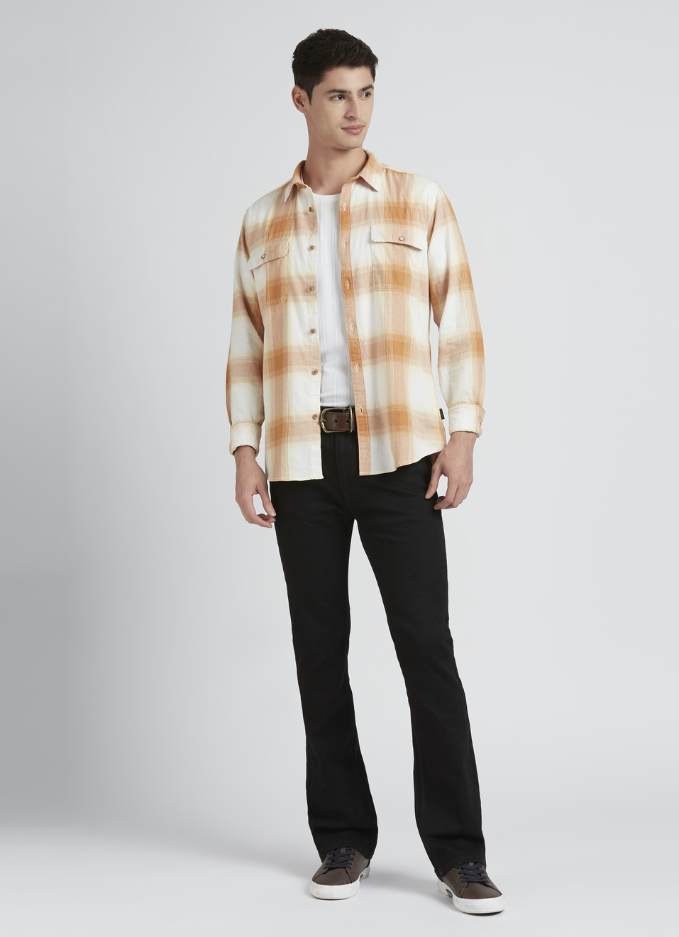 Beige Check Full Sleeve Shirt, , large image number 5