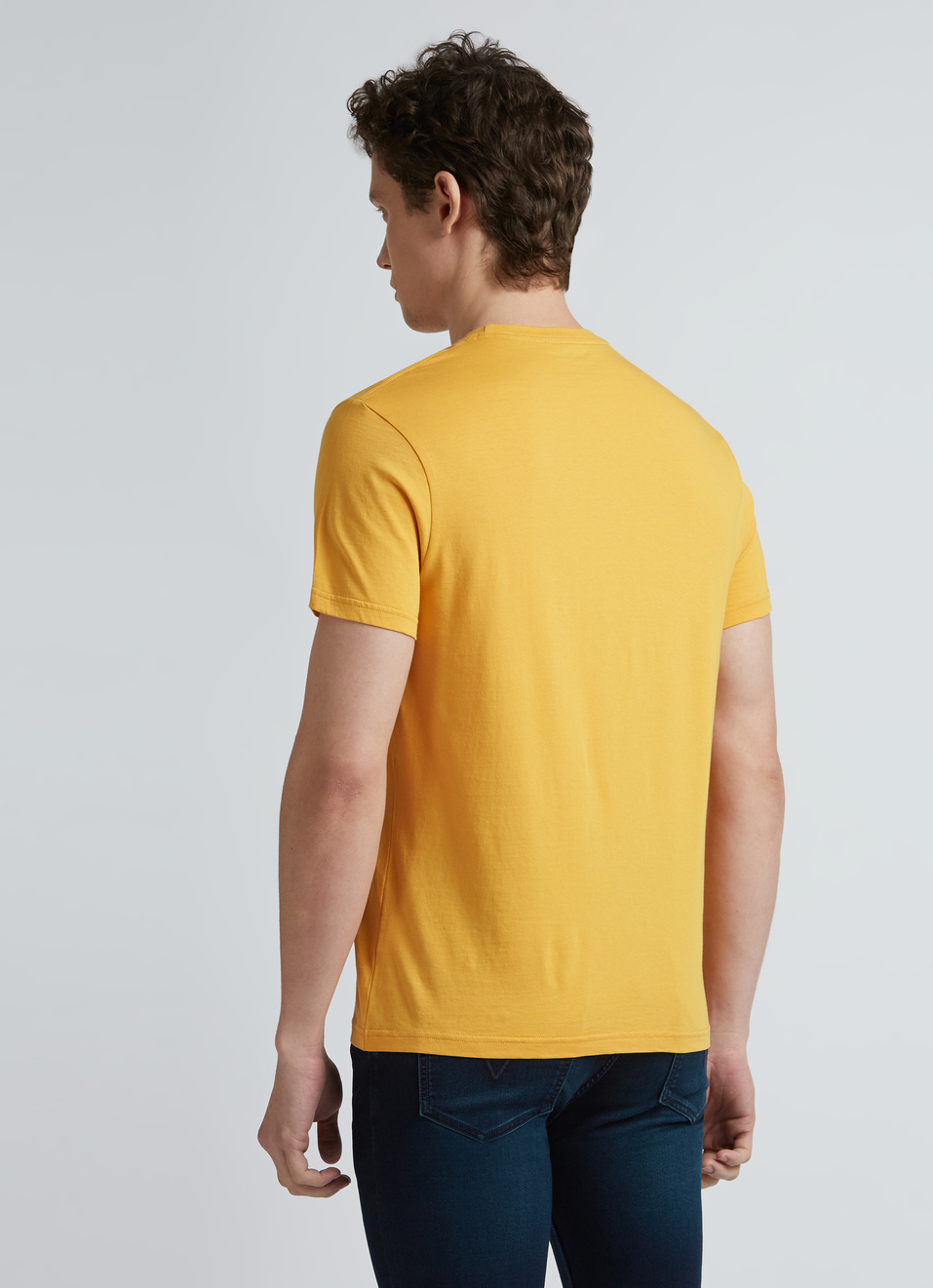 Yellow Graphic Print Short Sleeve T-shirt, , large image number 2