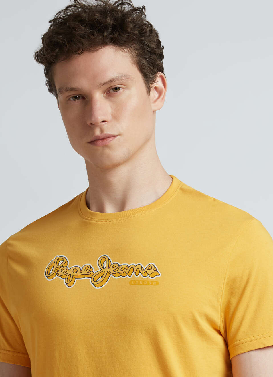 Yellow Graphic Print Short Sleeve T-shirt, , large image number 4