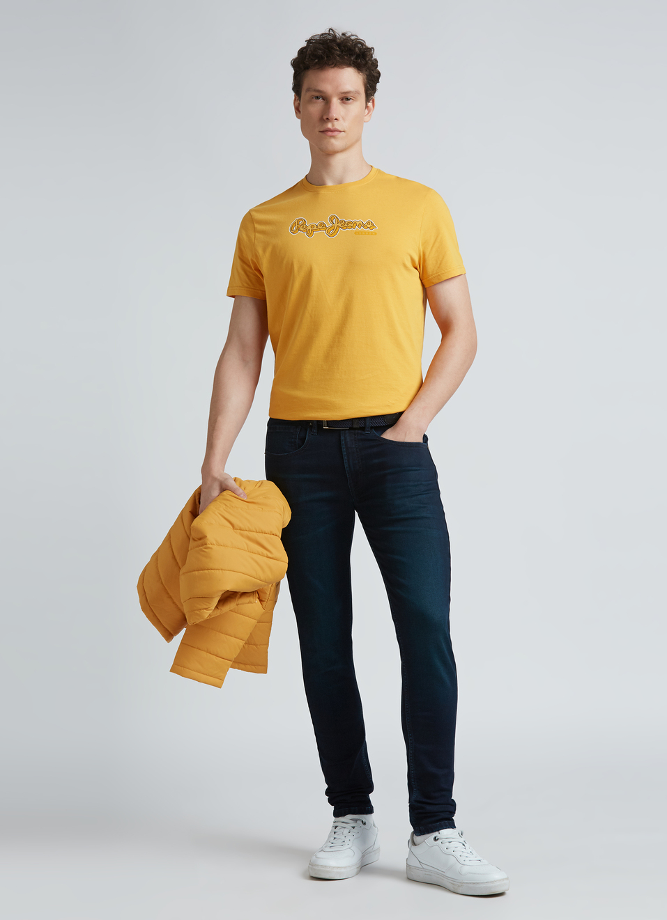 Yellow Graphic Print Short Sleeve T-shirt, , large image number 5