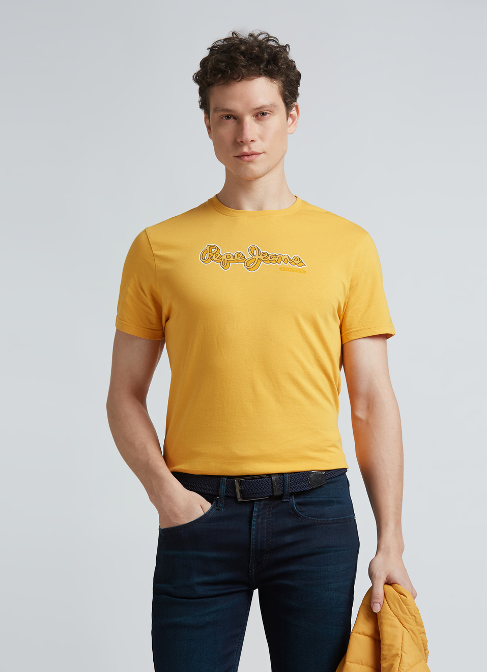 Yellow Graphic Print Short Sleeve T-shirt, , large image number 0