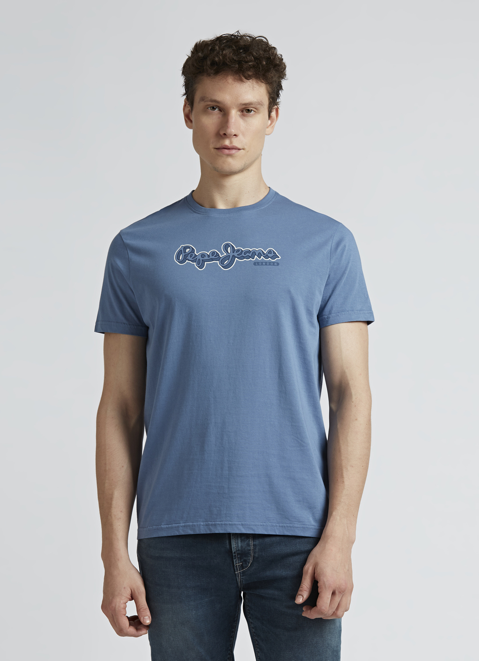 Blue Graphic Print Short Sleeve T-shirt, , large image number 1