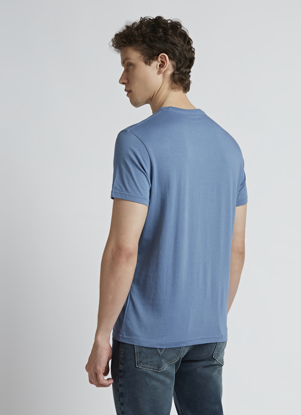 Blue Graphic Print Short Sleeve T-shirt, , large image number 2